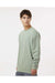 Independent Trading Co. IND3000 Mens Crewneck Sweatshirt Dusty Sage Green Model Side