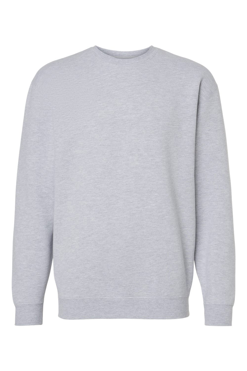 Independent Trading Company IND3000 Mens Crewneck Sweatshirt Heather Grey Flat Front