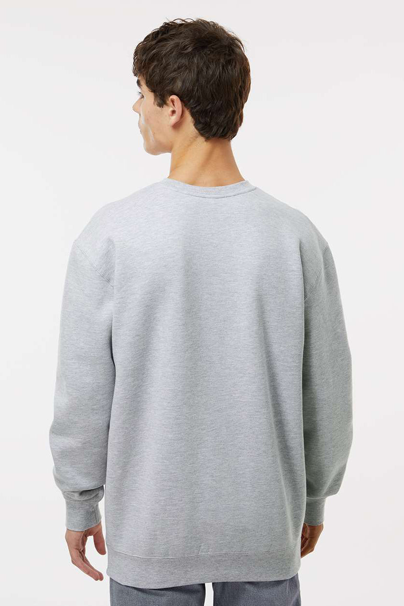 Independent Trading Company IND3000 Mens Crewneck Sweatshirt Heather Grey Model Back