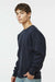 Independent Trading Company IND3000 Mens Crewneck Sweatshirt Navy Blue Model Side