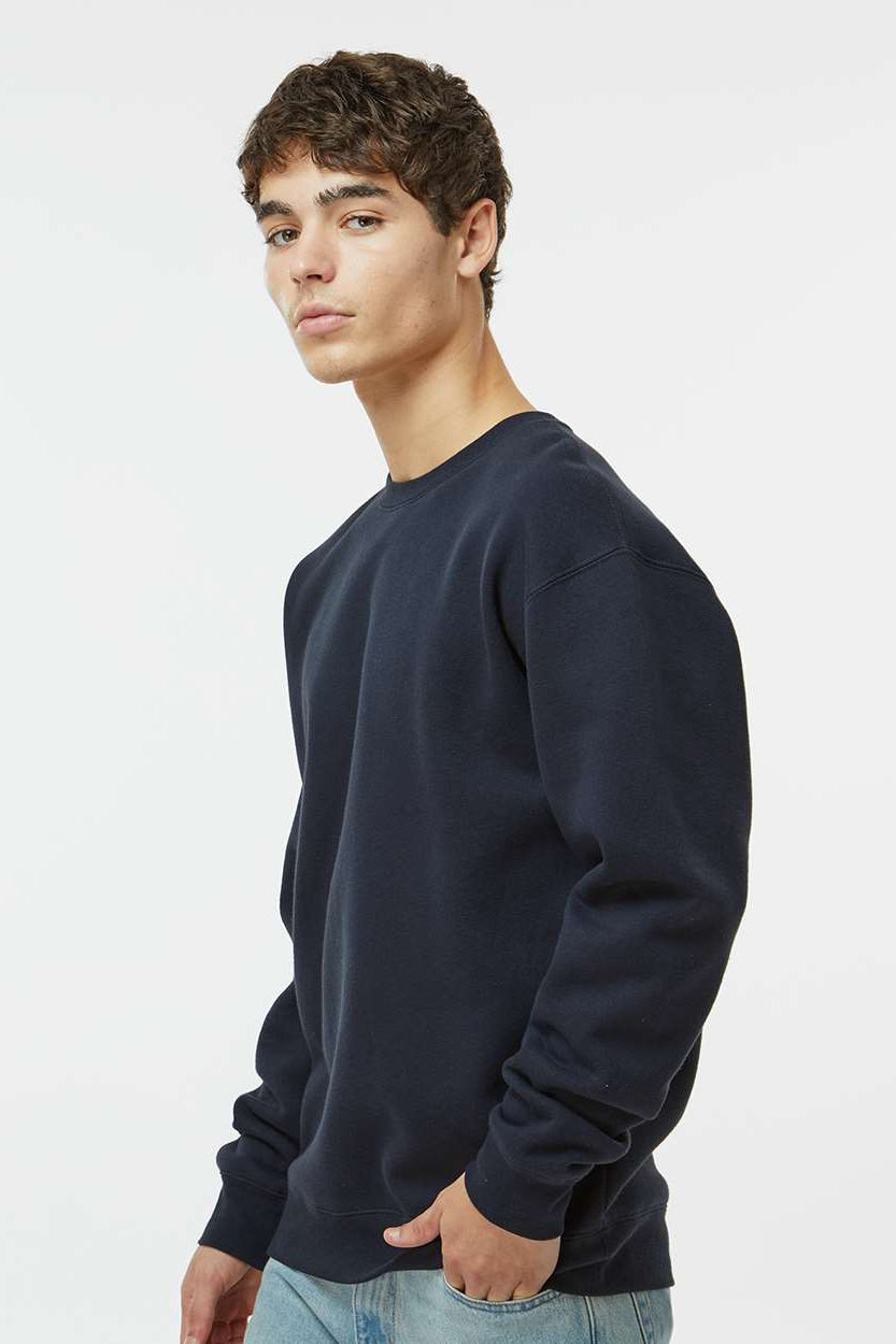 Independent Trading Company IND3000 Mens Crewneck Sweatshirt Navy Blue Model Side