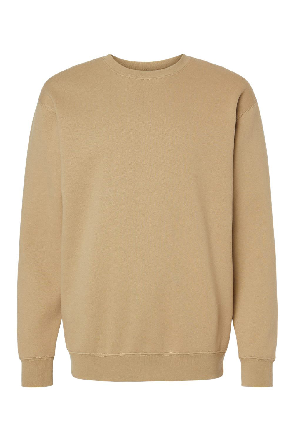 Independent Trading Company IND3000 Mens Crewneck Sweatshirt Sandstone Brown Flat Front