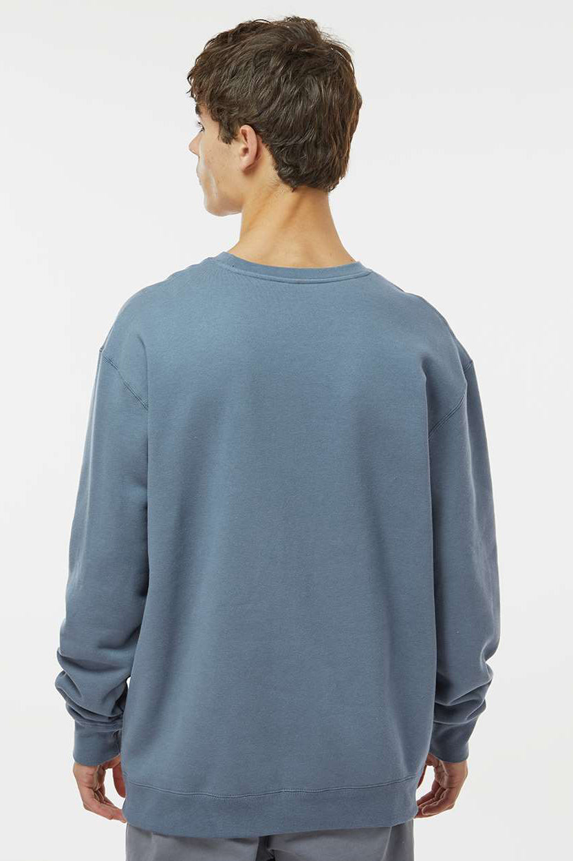 Independent Trading Company IND3000 Mens Crewneck Sweatshirt Storm Blue Model Back