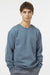 Independent Trading Company IND3000 Mens Crewneck Sweatshirt Storm Blue Model Front