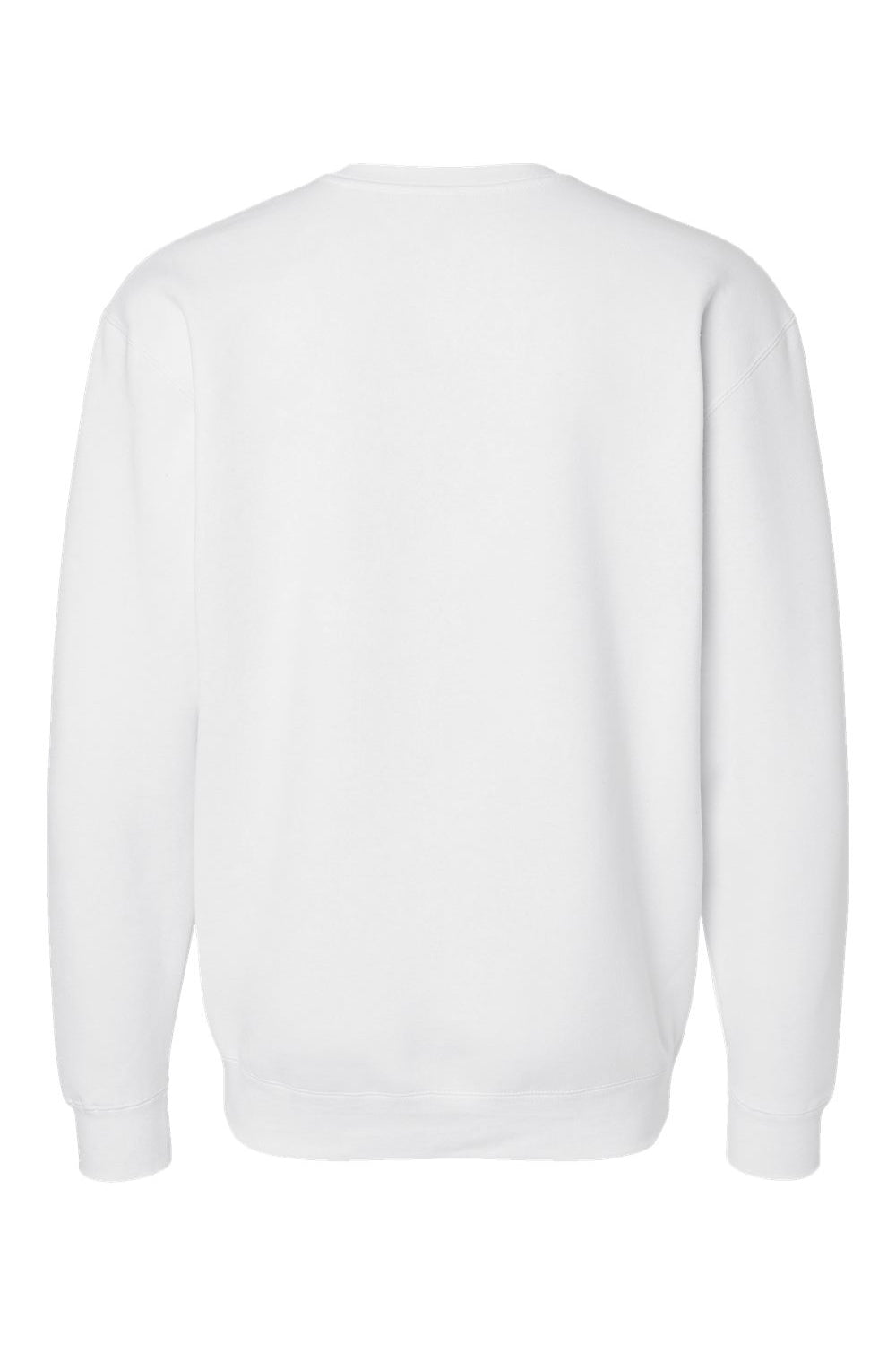 Independent Trading Company IND3000 Mens Crewneck Sweatshirt White Flat Back