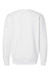 Independent Trading Company IND3000 Mens Crewneck Sweatshirt White Flat Back