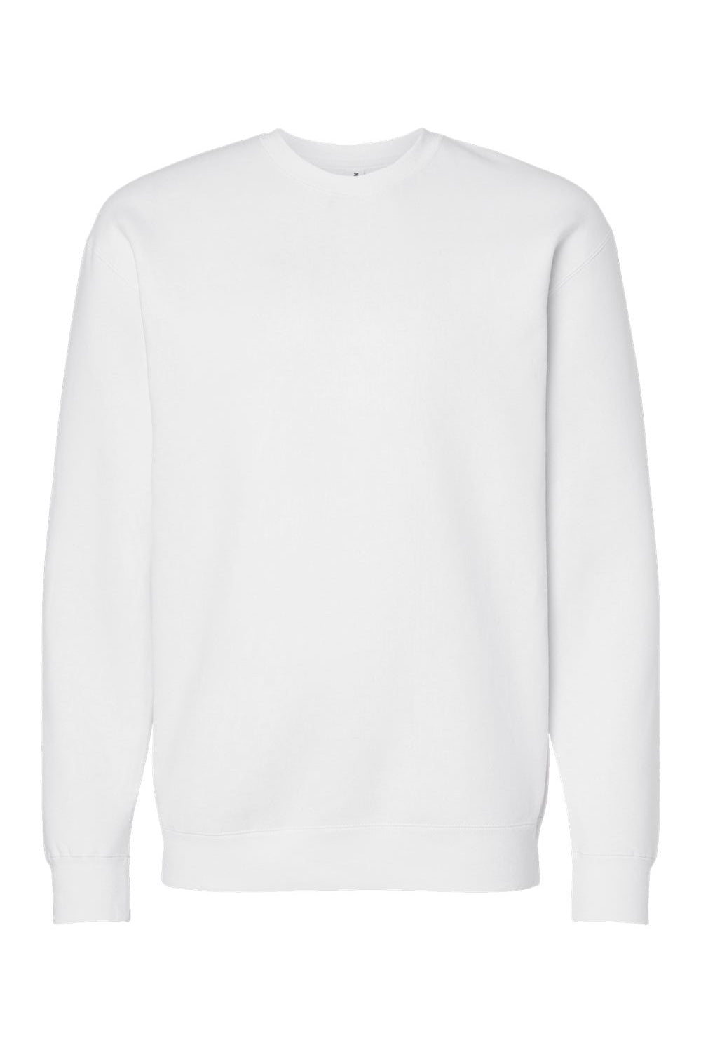 Independent Trading Company IND3000 Mens Crewneck Sweatshirt White Flat Front