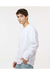 Independent Trading Co. IND3000 Mens Crewneck Sweatshirt White Model Side