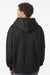 Independent Trading Company IND280SL Mens Avenue Hooded Sweatshirt Hoodie w/ Pouch Pocket Black Model Back