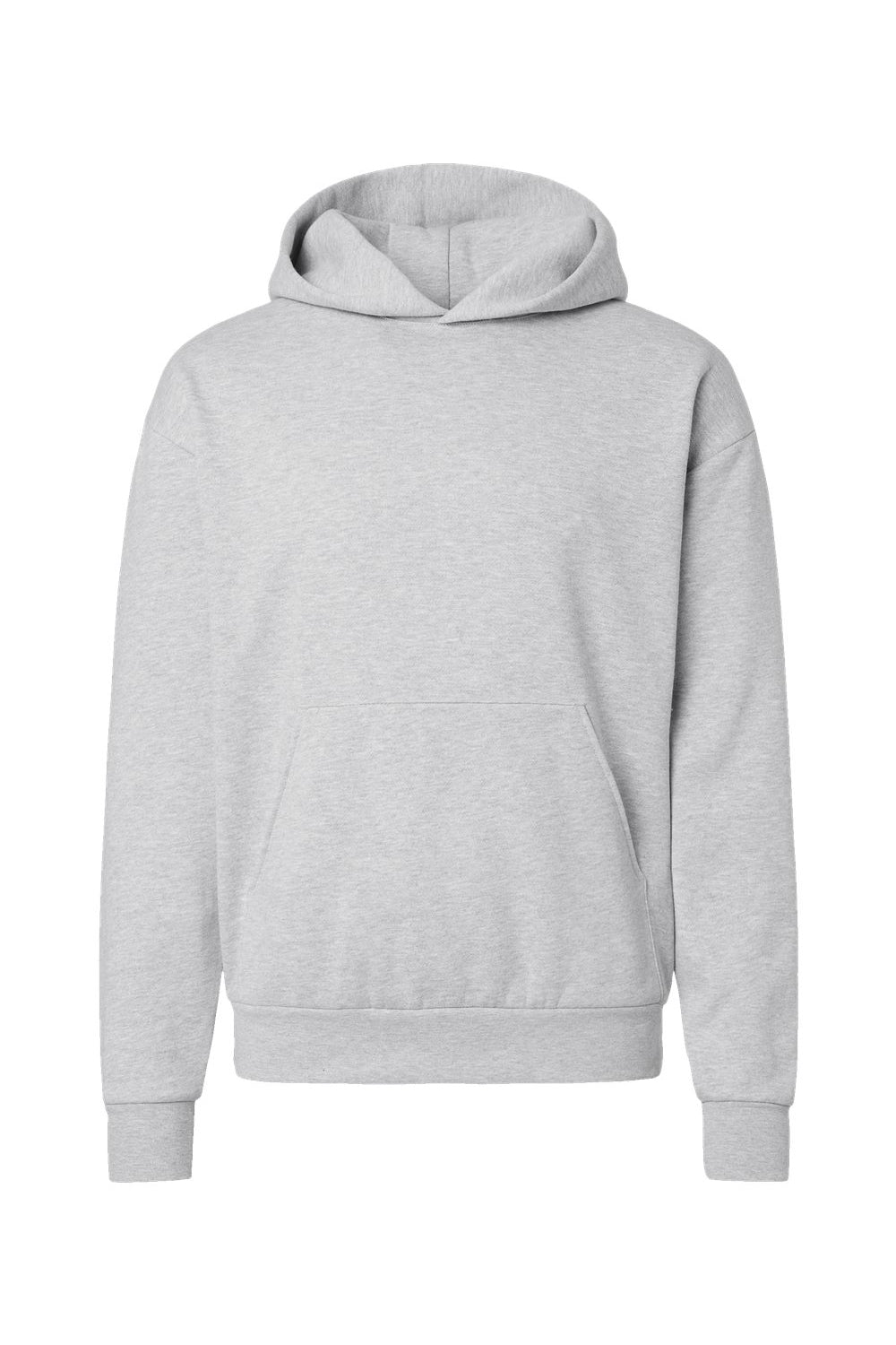 Independent Trading Company IND280SL Mens Avenue Hooded Sweatshirt Hoodie w/ Pouch Pocket Heather Grey Flat Front