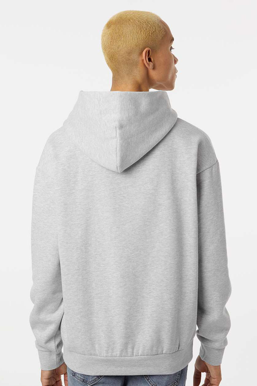 Independent Trading Company IND280SL Mens Avenue Hooded Sweatshirt Hoodie w/ Pouch Pocket Heather Grey Model Back