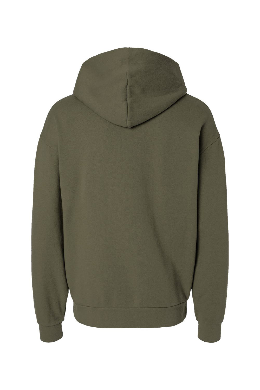 Independent Trading Company IND280SL Mens Avenue Hooded Sweatshirt Hoodie w/ Pouch Pocket Olive Green Flat Back