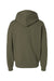 Independent Trading Company IND280SL Mens Avenue Hooded Sweatshirt Hoodie w/ Pouch Pocket Olive Green Flat Back