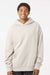 Independent Trading Company IND280SL Mens Avenue Hooded Sweatshirt Hoodie w/ Pouch Pocket Ivory Model Front