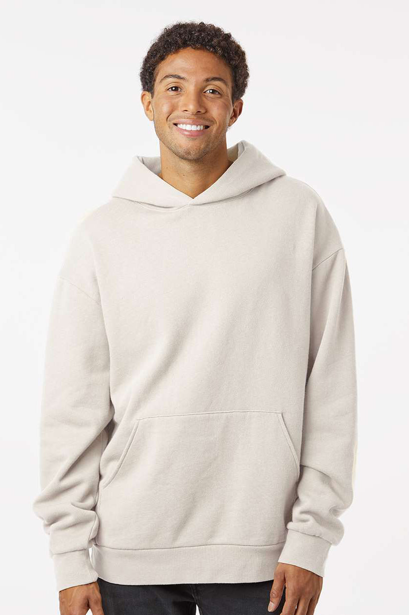 Independent Trading Company IND280SL Mens Avenue Hooded Sweatshirt Hoodie w/ Pouch Pocket Ivory Model Front