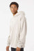 Independent Trading Company IND280SL Mens Avenue Hooded Sweatshirt Hoodie w/ Pouch Pocket Ivory Model Side