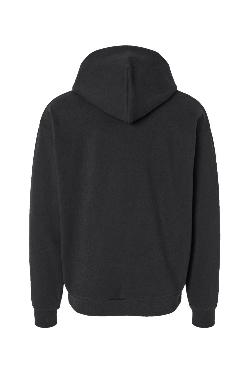 Independent Trading Company IND420XD Mens Mainstreet Hooded Sweatshirt Hoodie w/ Pouch Pocket Black Flat Back