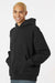 Independent Trading Company IND420XD Mens Mainstreet Hooded Sweatshirt Hoodie w/ Pouch Pocket Black Model Side