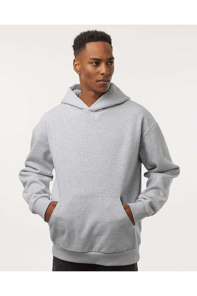 Independent Trading Co. IND420XD Mens Mainstreet Hooded Sweatshirt Hoodie Heather Grey Model Front