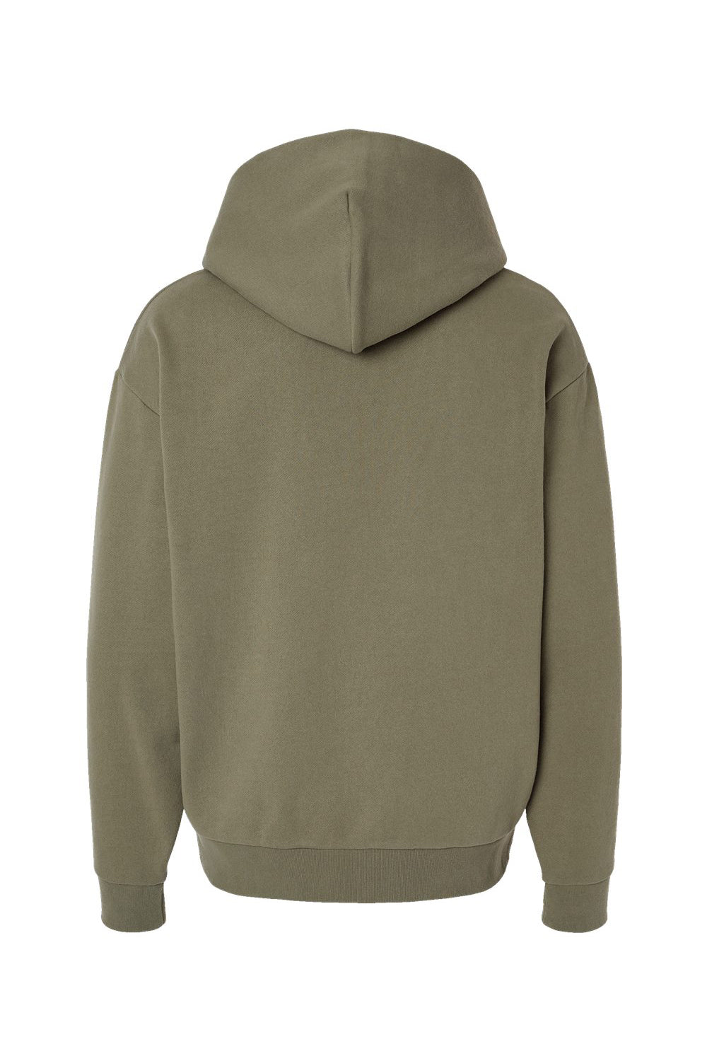 Independent Trading Company IND420XD Mens Mainstreet Hooded Sweatshirt Hoodie w/ Pouch Pocket Olive Green Flat Back