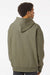 Independent Trading Company IND420XD Mens Mainstreet Hooded Sweatshirt Hoodie w/ Pouch Pocket Olive Green Model Back