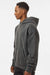 Independent Trading Company IND420XD Mens Mainstreet Hooded Sweatshirt Hoodie w/ Pouch Pocket Pigment Black Model Side