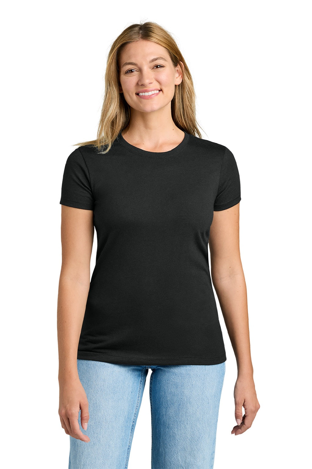 Next Level NL6710/6710 Womens Jersey Short Sleeve Crewneck T-Shirt Black Model Front