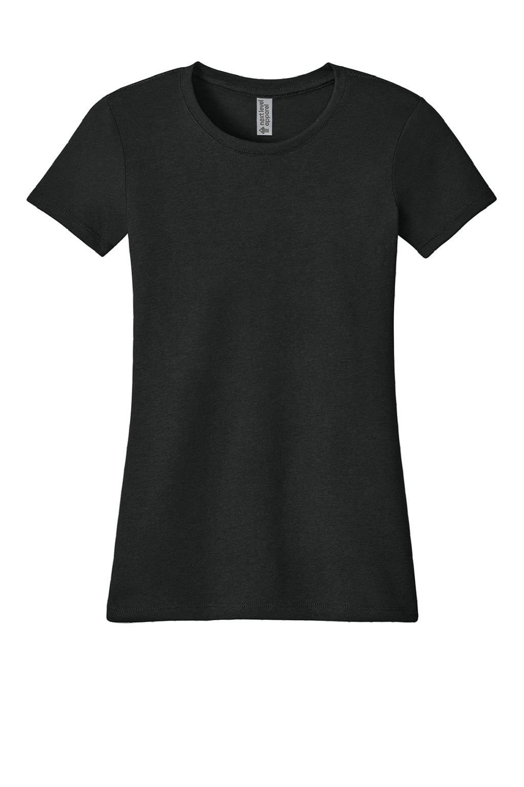 Next Level NL6710/6710 Womens Jersey Short Sleeve Crewneck T-Shirt Black Flat Front
