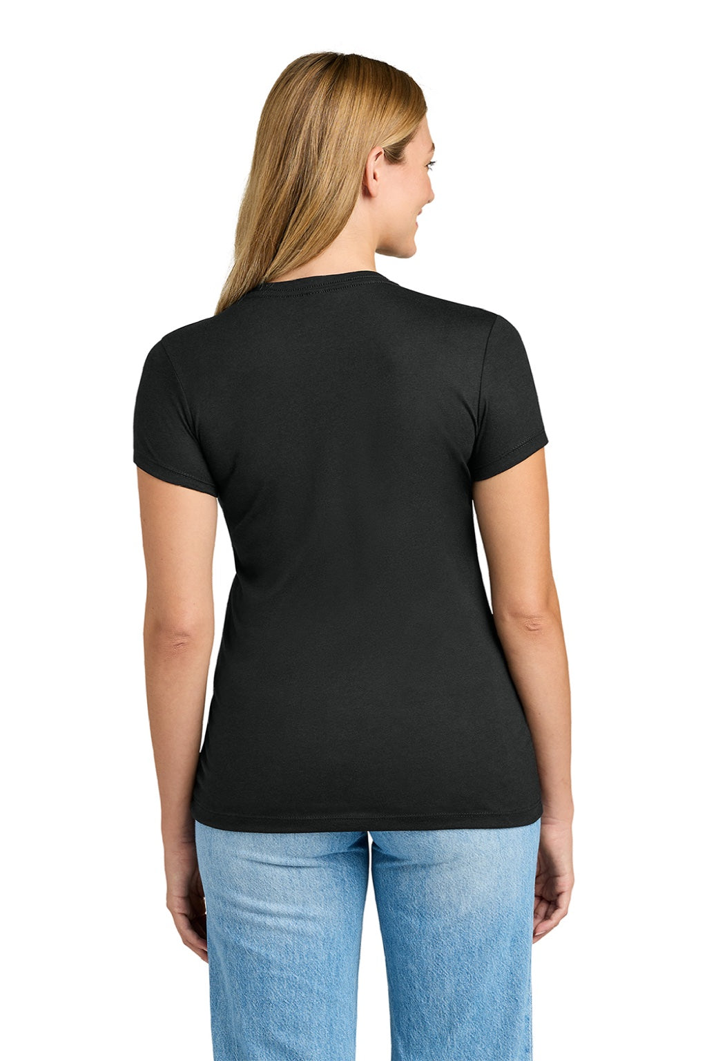 Next Level NL6710/6710 Womens Jersey Short Sleeve Crewneck T-Shirt Black Model Back