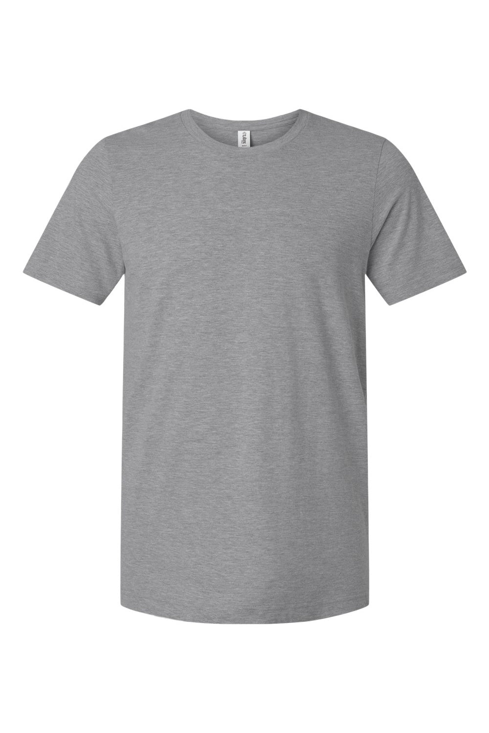 Tultex 602CVC Mens CVC Short Sleeve Crewneck T-Shirt Heather Grey Flat Front