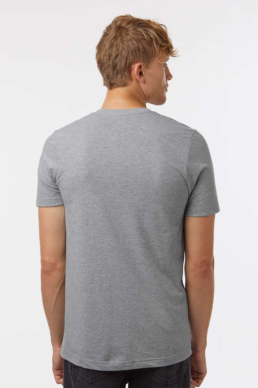 Tultex 602CVC Mens CVC Short Sleeve Crewneck T-Shirt Heather Grey Model Back