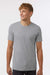 Tultex 602CVC Mens CVC Short Sleeve Crewneck T-Shirt Heather Grey Model Front