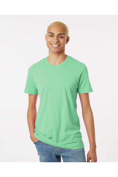 Tultex 602 Mens Short Sleeve Crewneck T-Shirt Light Mint Green Model Front