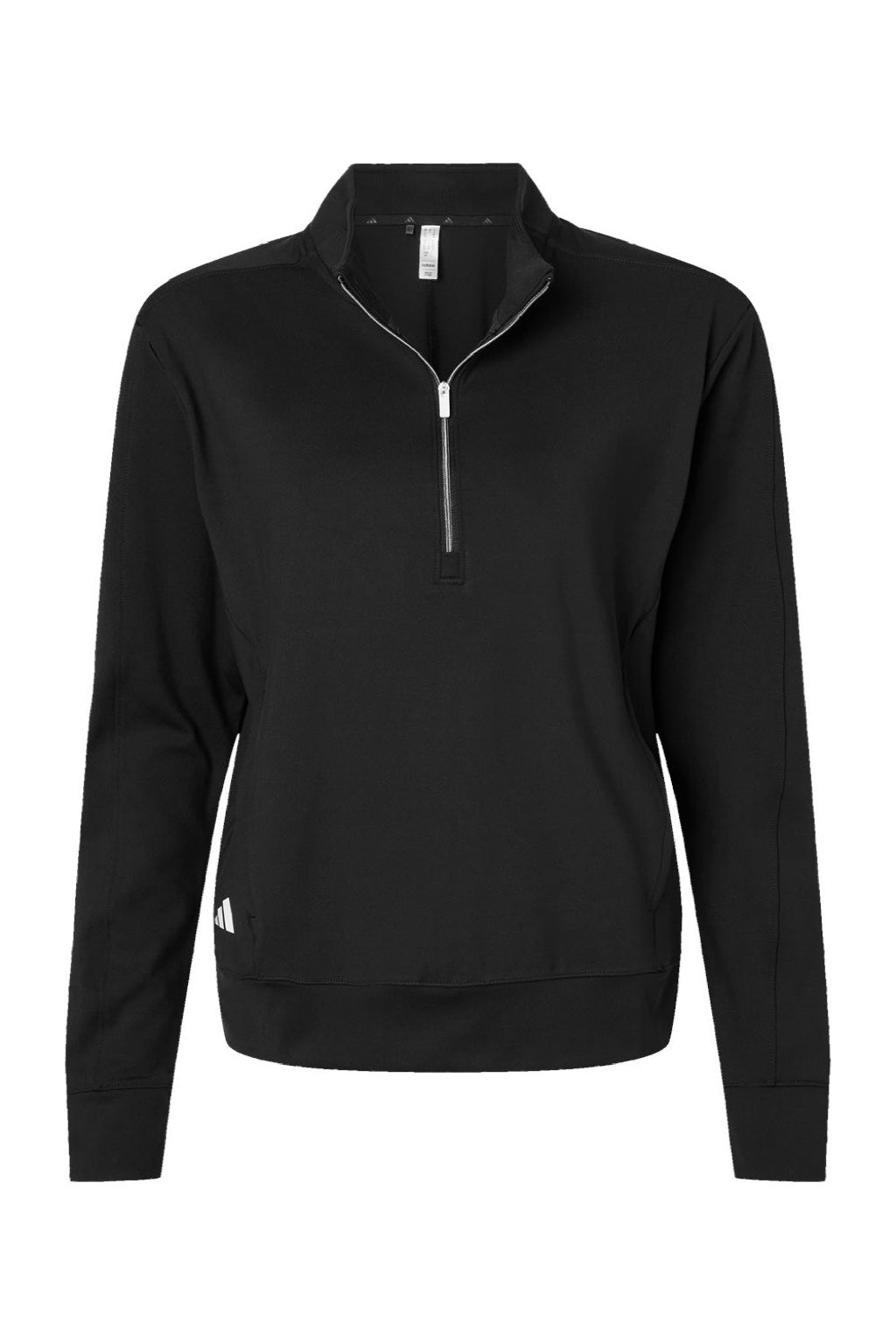 Adidas A1002 Womens Ultimate365 1/4 Zip Sweatshirt w/ Pockets Black Flat Front