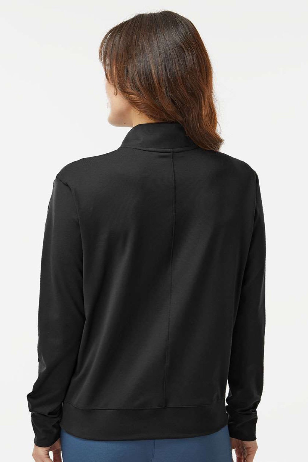 Adidas A1002 Womens Ultimate365 1/4 Zip Sweatshirt w/ Pockets Black Model Back