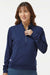 Adidas A1002 Womens Ultimate365 1/4 Zip Sweatshirt w/ Pockets Collegiate Navy Blue Model Front