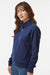 Adidas A1002 Womens Ultimate365 1/4 Zip Sweatshirt w/ Pockets Collegiate Navy Blue Model Side