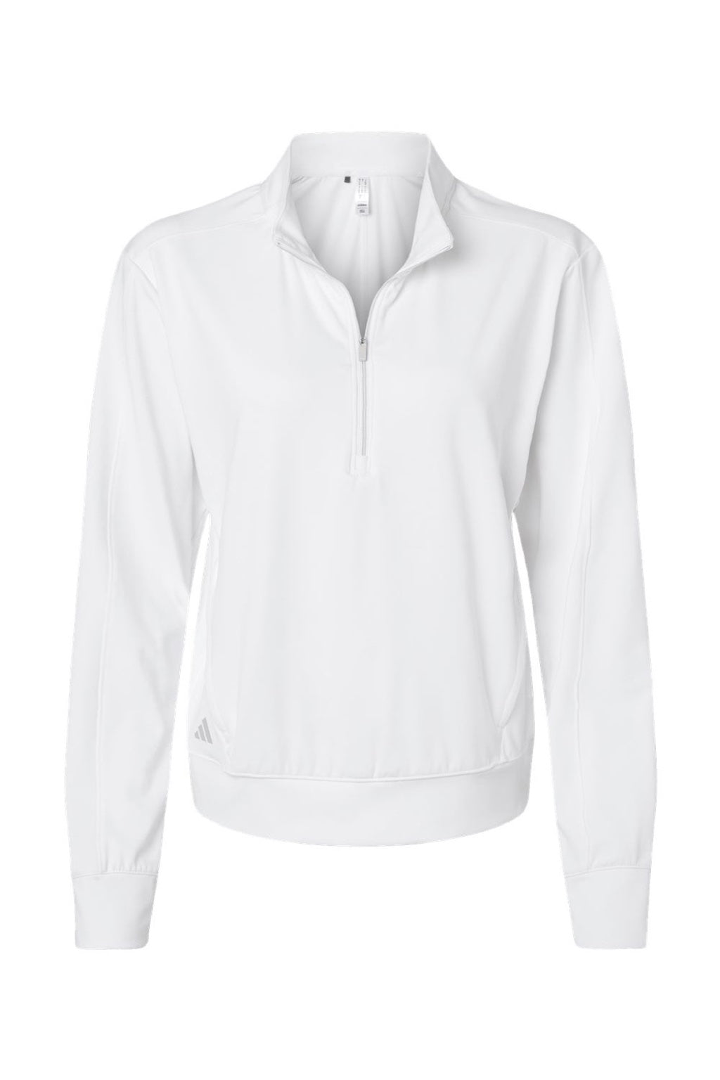 Adidas A1002 Womens Ultimate365 1/4 Zip Sweatshirt w/ Pockets White Flat Front