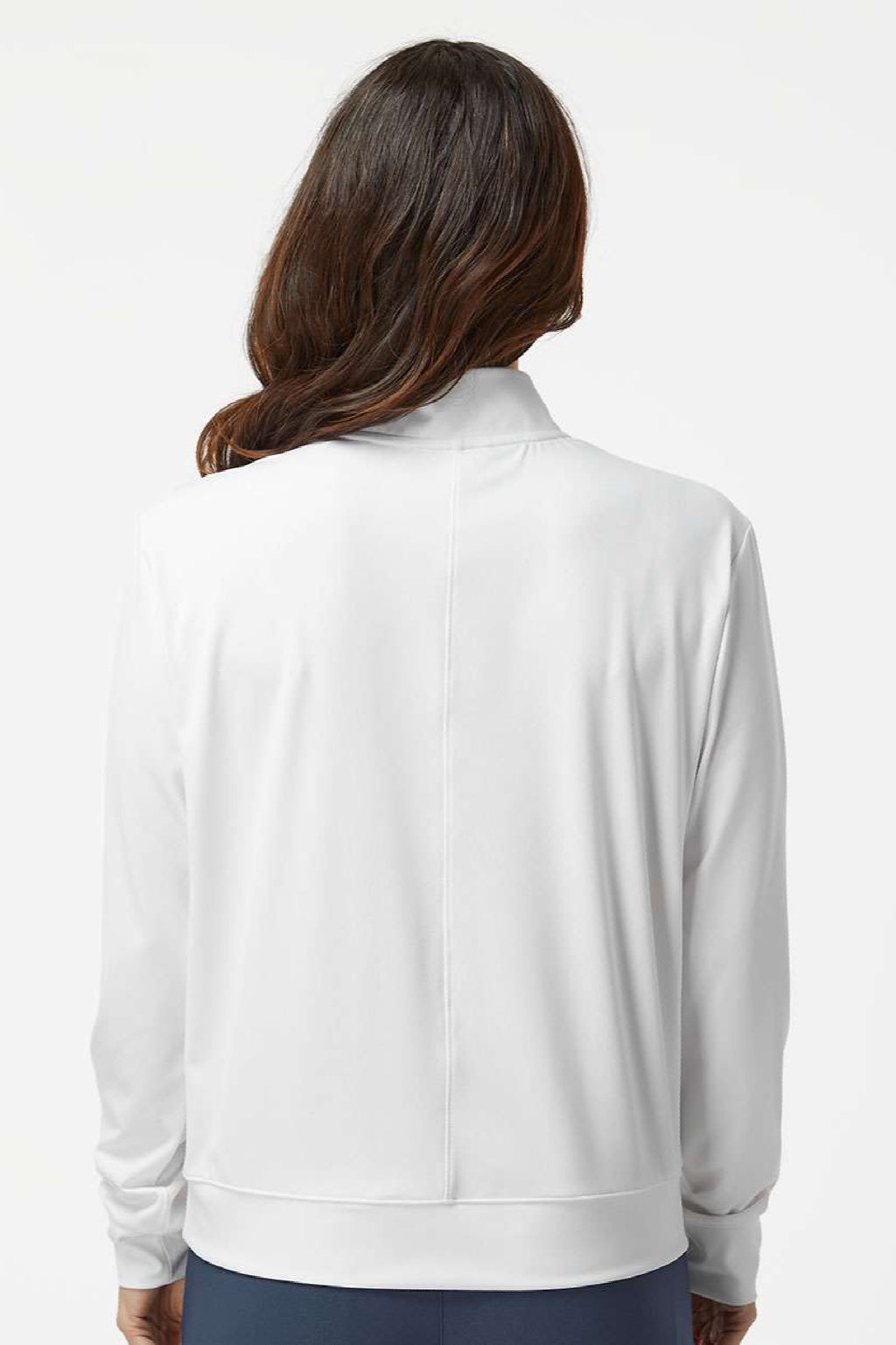 Adidas A1002 Womens Ultimate365 1/4 Zip Sweatshirt w/ Pockets White Model Back