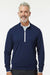 Adidas A2002 Mens 1/4 Zip Sweatshirt Collegiate Navy Blue/White Model Front