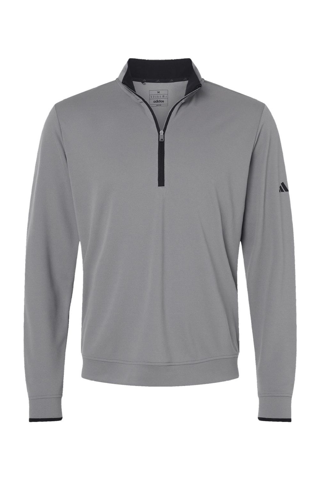 Adidas A2002 Mens 1/4 Zip Sweatshirt Grey/Black Flat Front