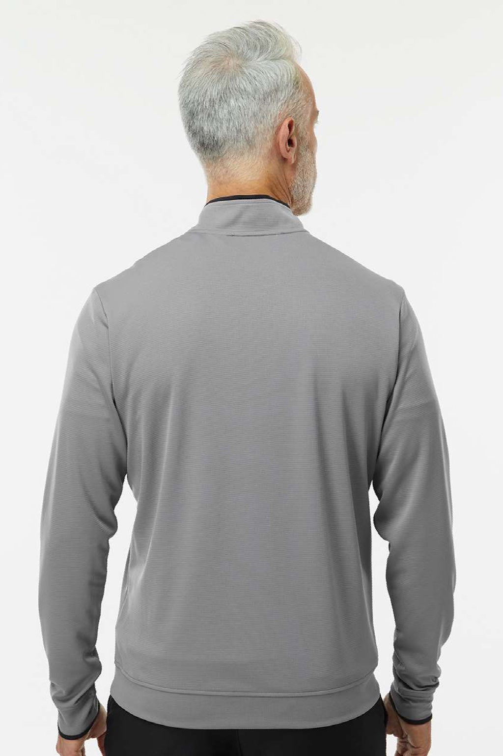 Adidas A2002 Mens 1/4 Zip Sweatshirt Grey/Black Model Back