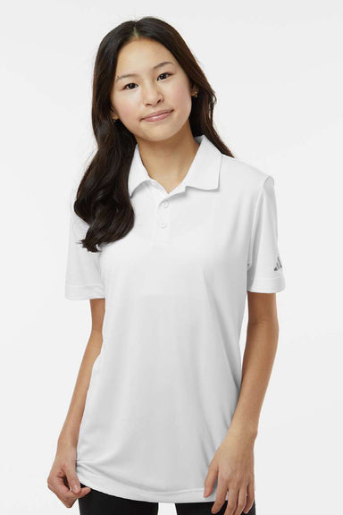Adidas A4000 Womens Performance Short Sleeve Polo Shirt White Model Front