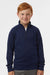 Adidas A4001 Youth 1/4 Zip Sweatshirt Collegiate Navy Blue Model Front