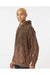 Dyenomite 854MW Mens Premium Fleece Mineral Wash Hooded Sweatshirt Hoodie Hounddog Brown Model Side