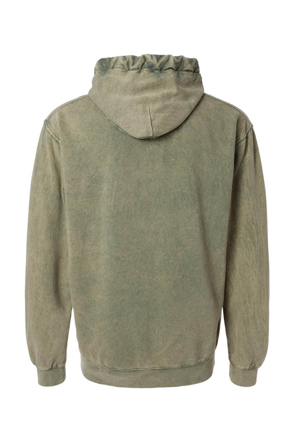 Dyenomite 854MW Mens Premium Fleece Mineral Wash Hooded Sweatshirt Hoodie Kale Green Flat Back