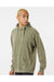Dyenomite 854MW Mens Premium Fleece Mineral Wash Hooded Sweatshirt Hoodie Kale Green Model Side