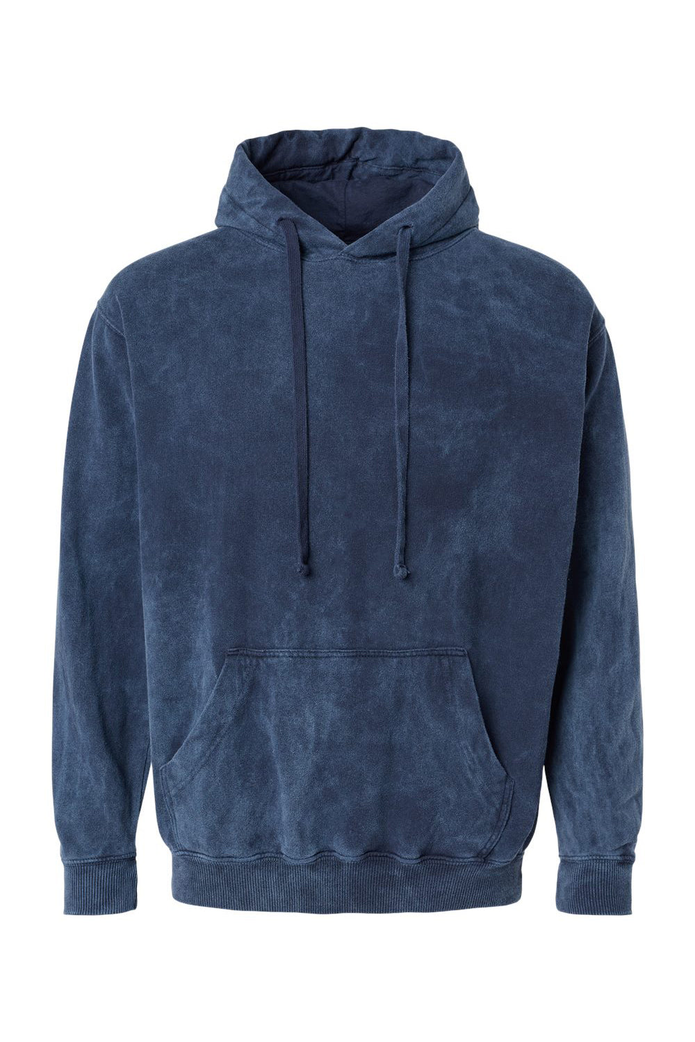 Dyenomite 854MW Mens Premium Fleece Mineral Wash Hooded Sweatshirt Hoodie Midnight Blue Flat Front