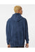 Dyenomite 854MW Mens Premium Fleece Mineral Wash Hooded Sweatshirt Hoodie Midnight Blue Model Back