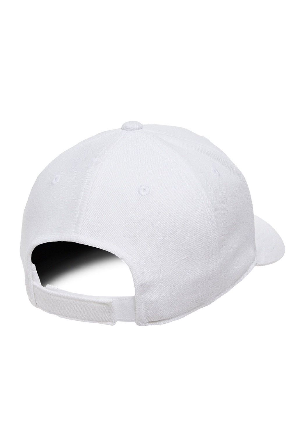 Flexfit Hats 110C Mens Moisture Wicking Adjustable Hat White Flat Back